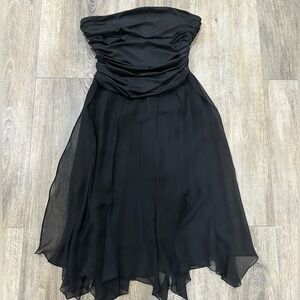 Black strapless cocktail dress
